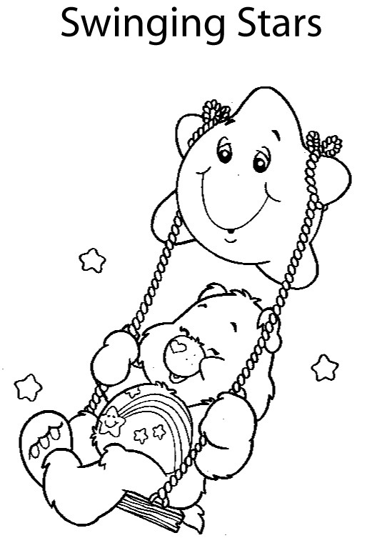 Care Bear Swinging Star Coloring Pages