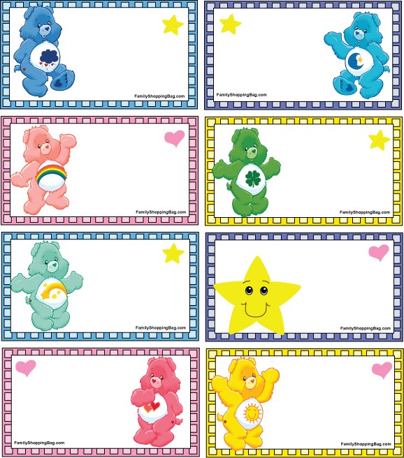 Care Bear Gift Tags