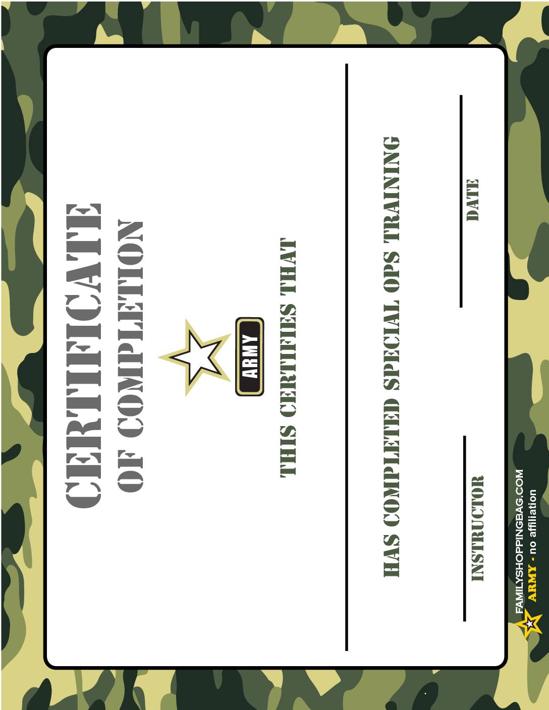 Certificate army Awards