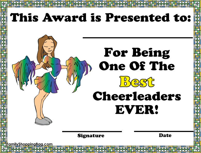 Cheer Certificate Awards