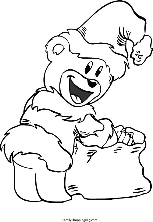 Christmas Bear Coloring Pages