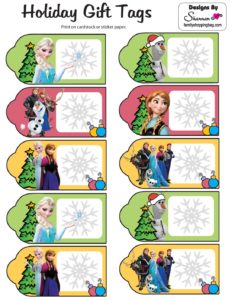 Frozen Christmas Tags