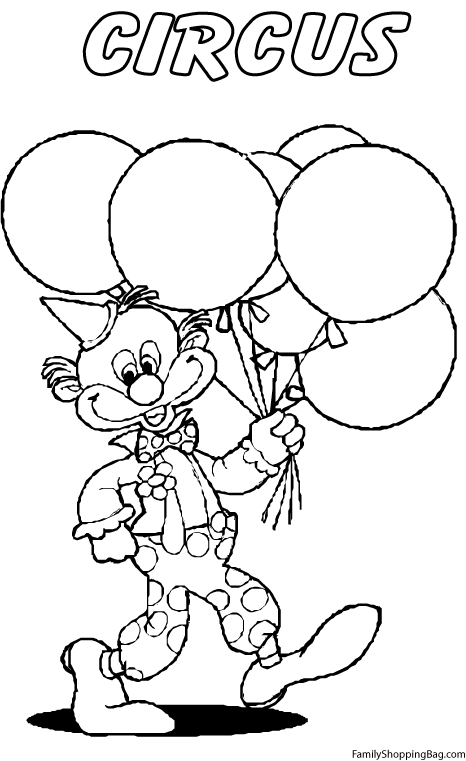 Clown and Balloon Coloring Pages