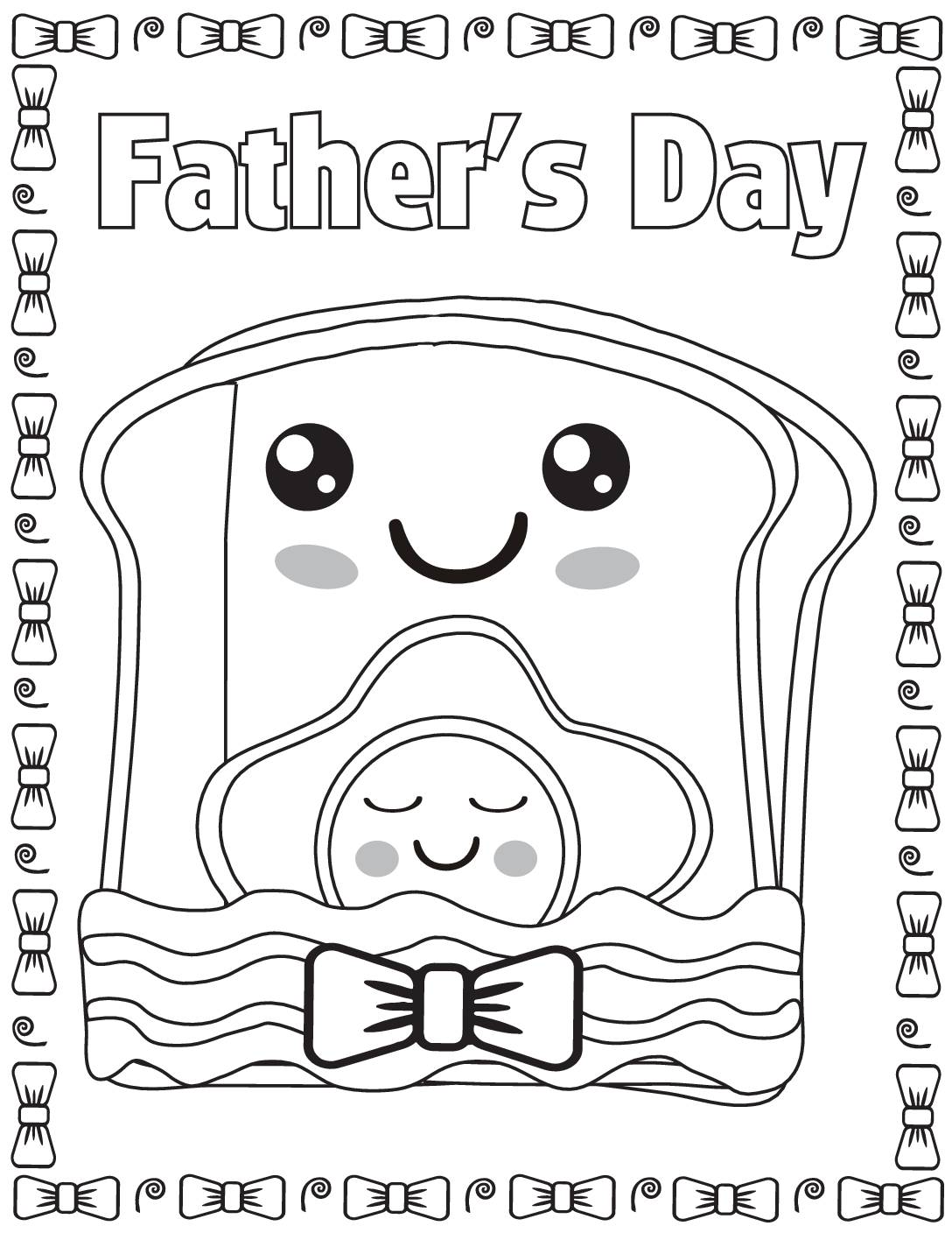 Color Page 2 Fathers Day Breakfast Coloring Pages