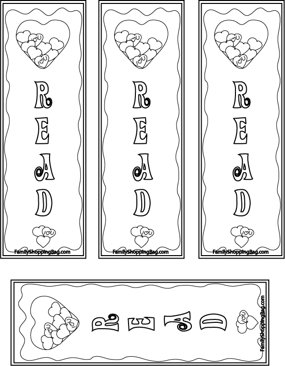 Color Your Own Bookmarks Coloring Pages