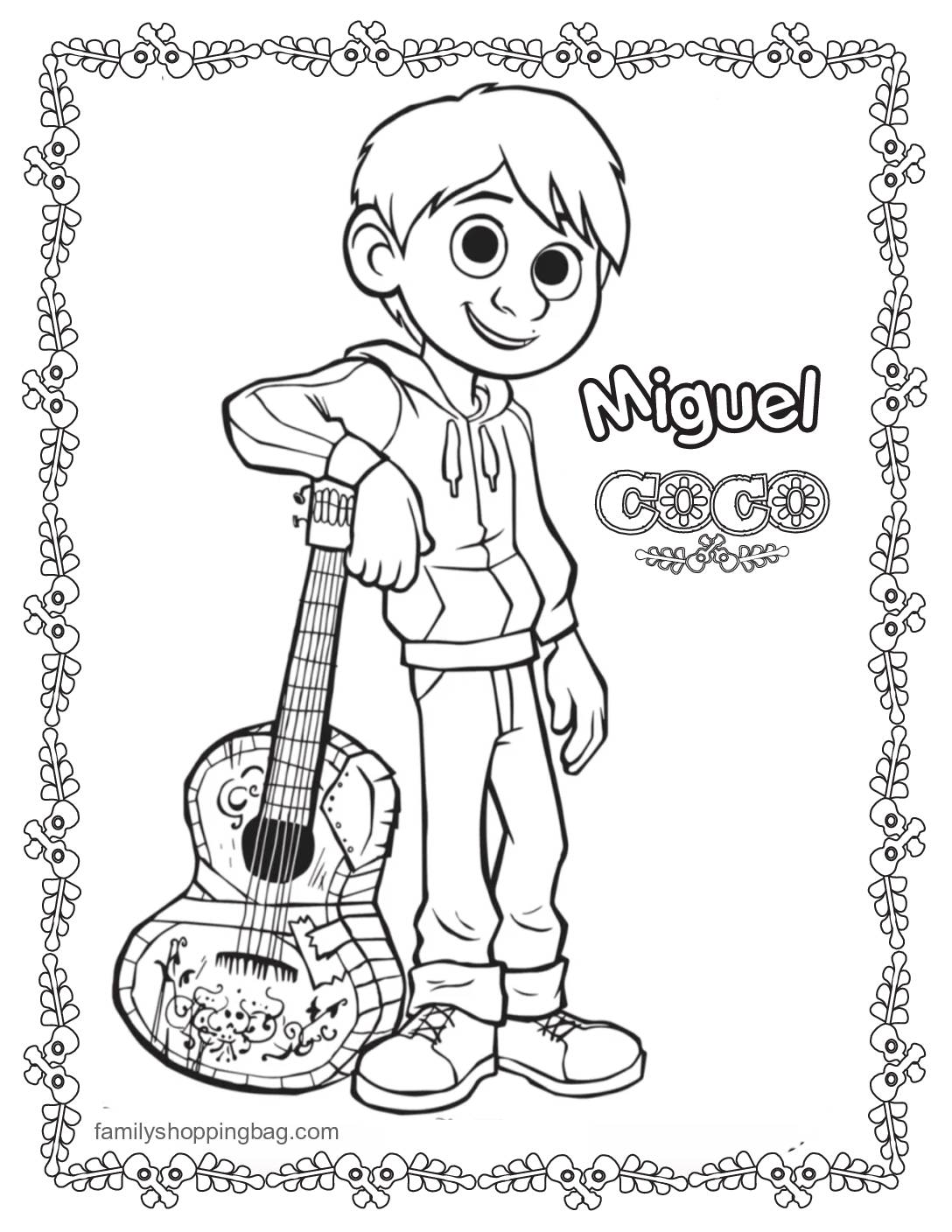 Coloring 4 Page Coco Coloring Pages
