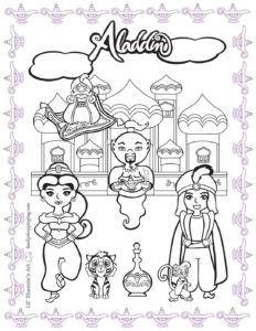 Coloring 5 Page Aladdin