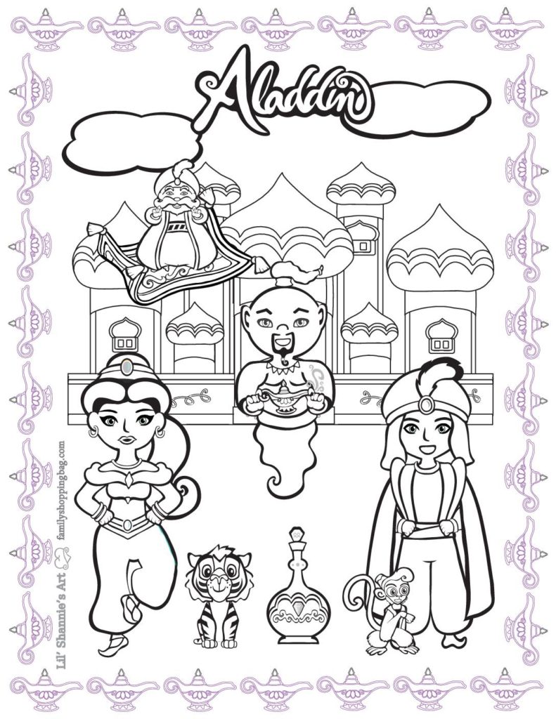 Coloring  Page Aladdin  pdf