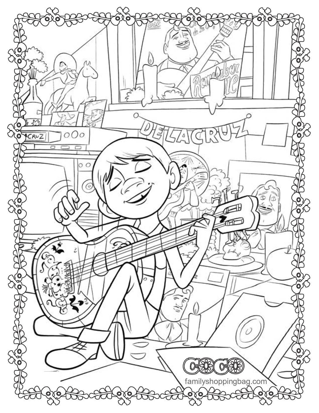 Coloring 6 Page Coco Coloring Pages