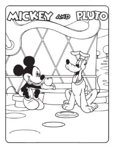 Mickey & Pluto Coloring Page