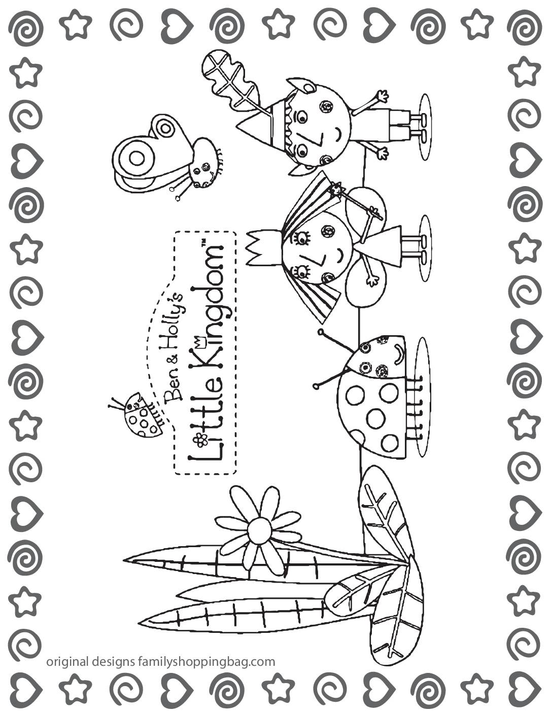 Coloring Page 1 Ben & Holly