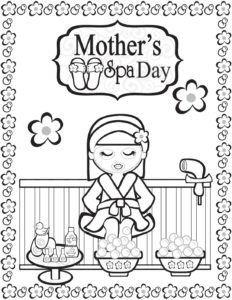 Coloring Page 2 Moms Spa Day