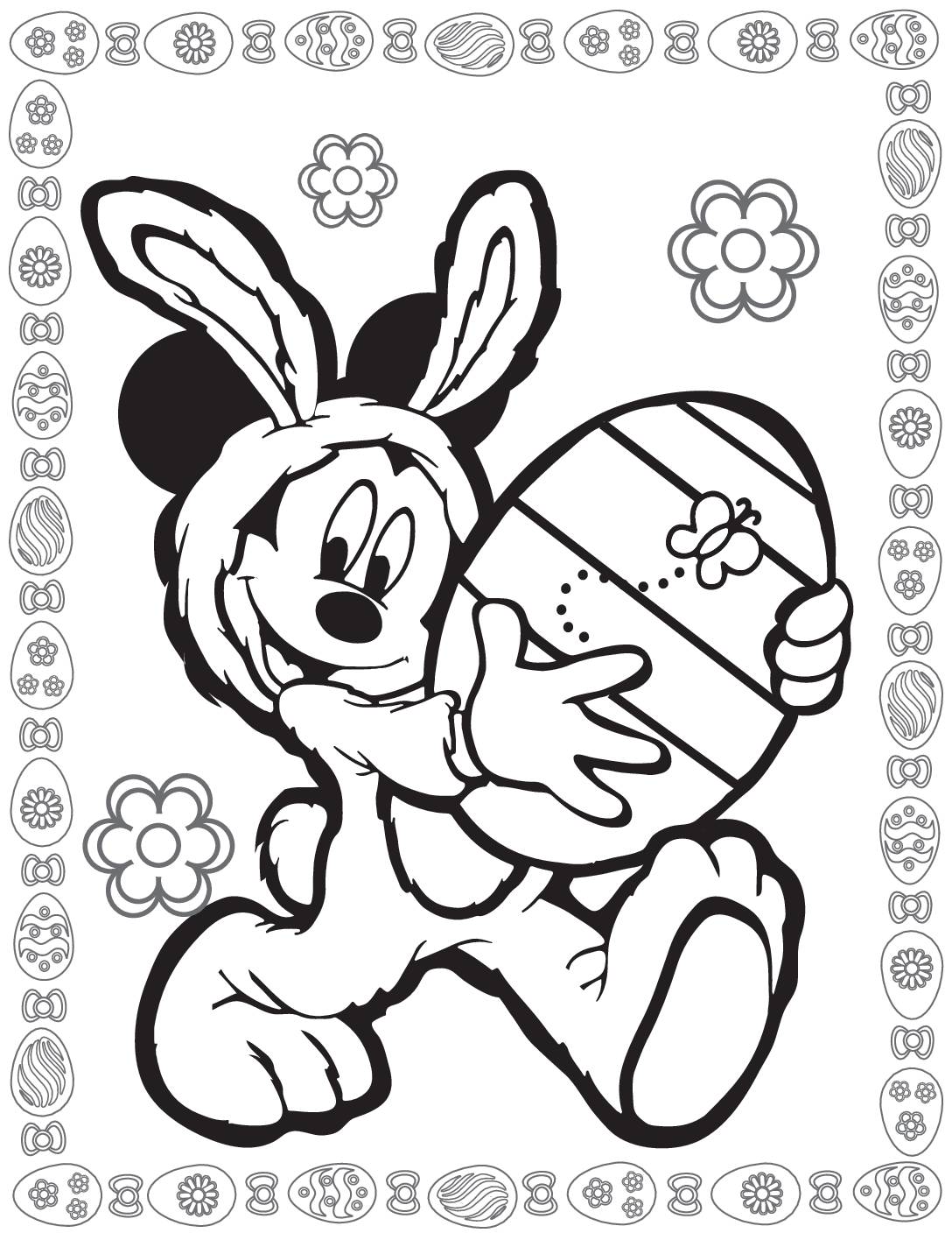 Coloring Page 2 Mouse Easter