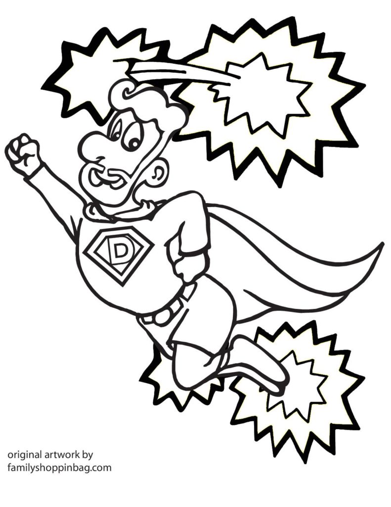Coloring Page  Super Dad  pdf