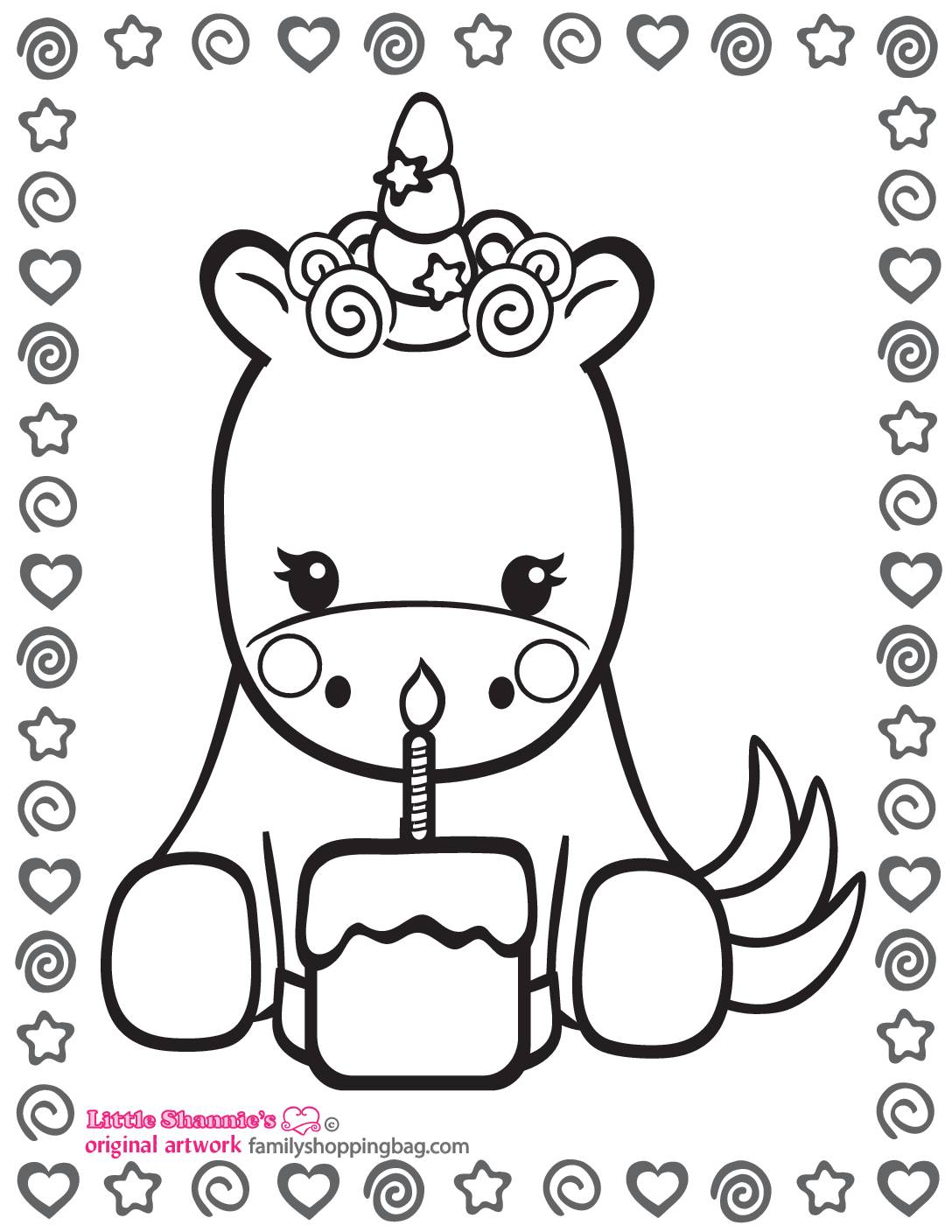 Coloring Page 2 Unicorn