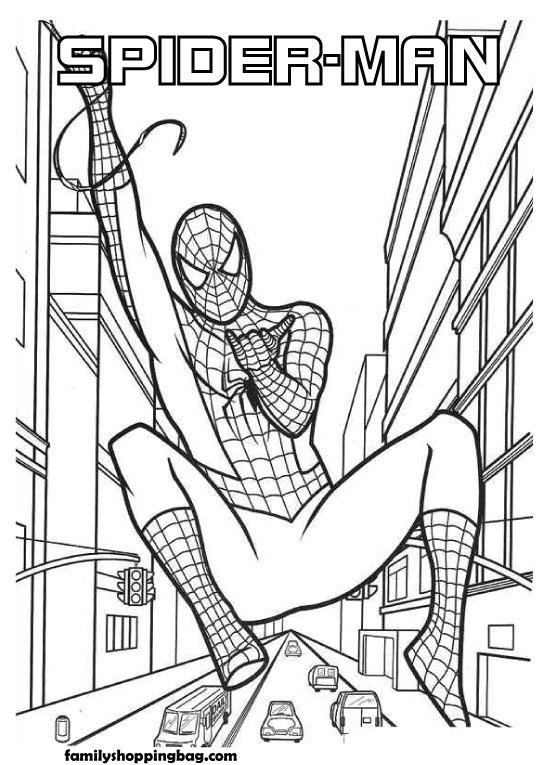 Spider Man Color Page Coloring Pages