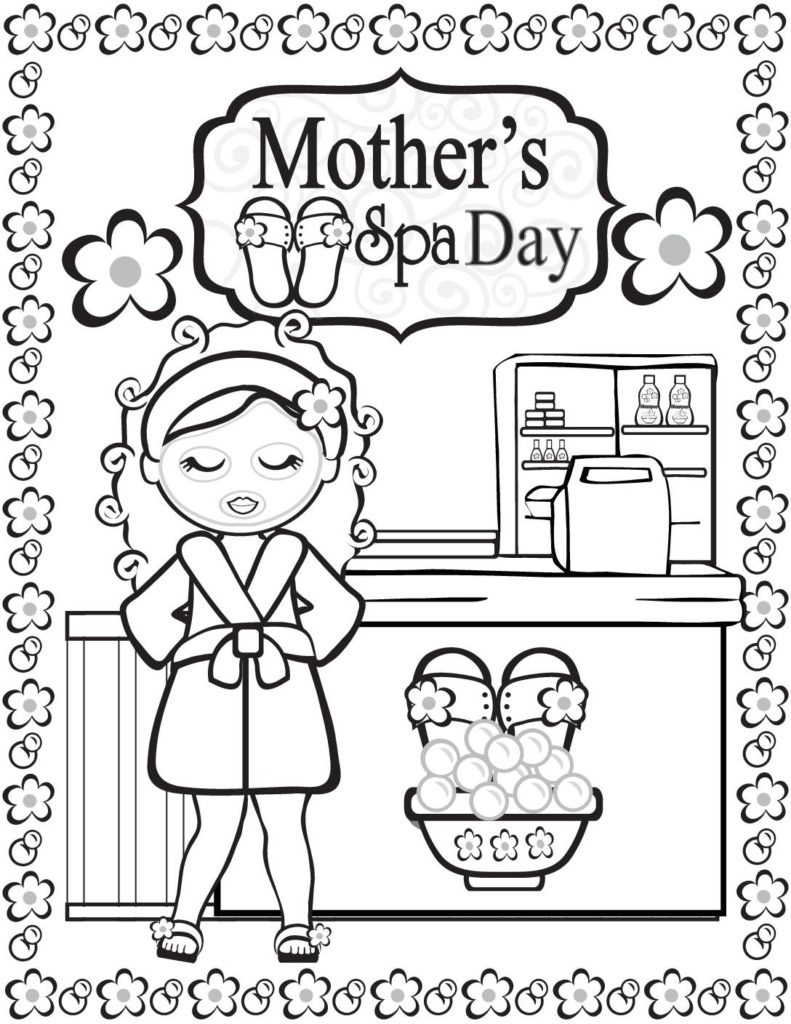 Coloring Page  Moms Spa Day  pdf