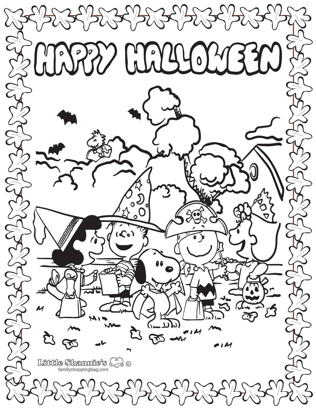 Coloring Page 3 Peanuts Halloween Coloring Pages
