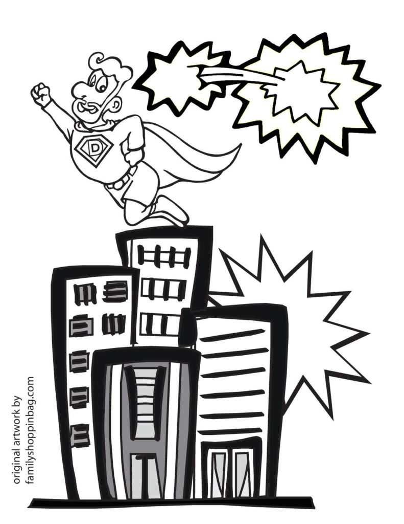 Coloring Page  Super Dad  pdf