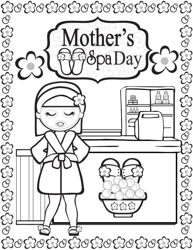 Coloring Page  Moms Spa Day  pdf