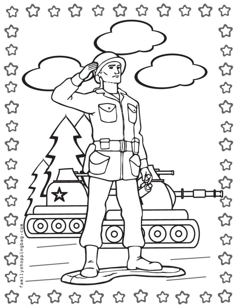 Coloring Page  army  pdf