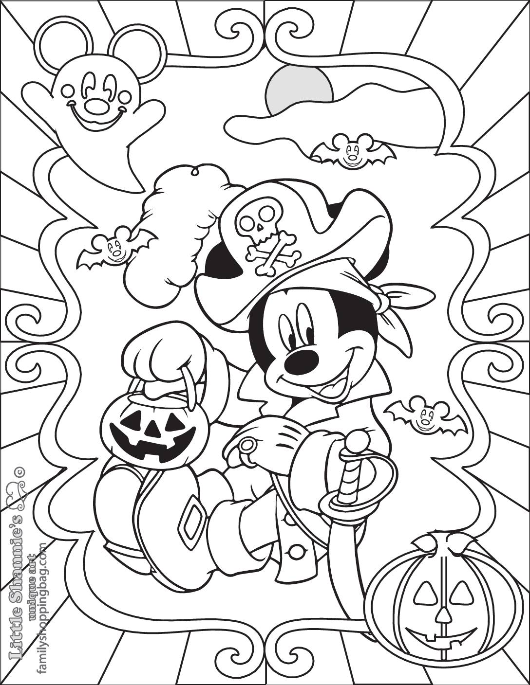 Coloring Page 7 Mickey Halloween