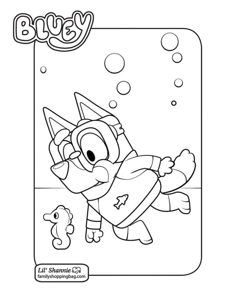 Coloring Page Bluey  pdf