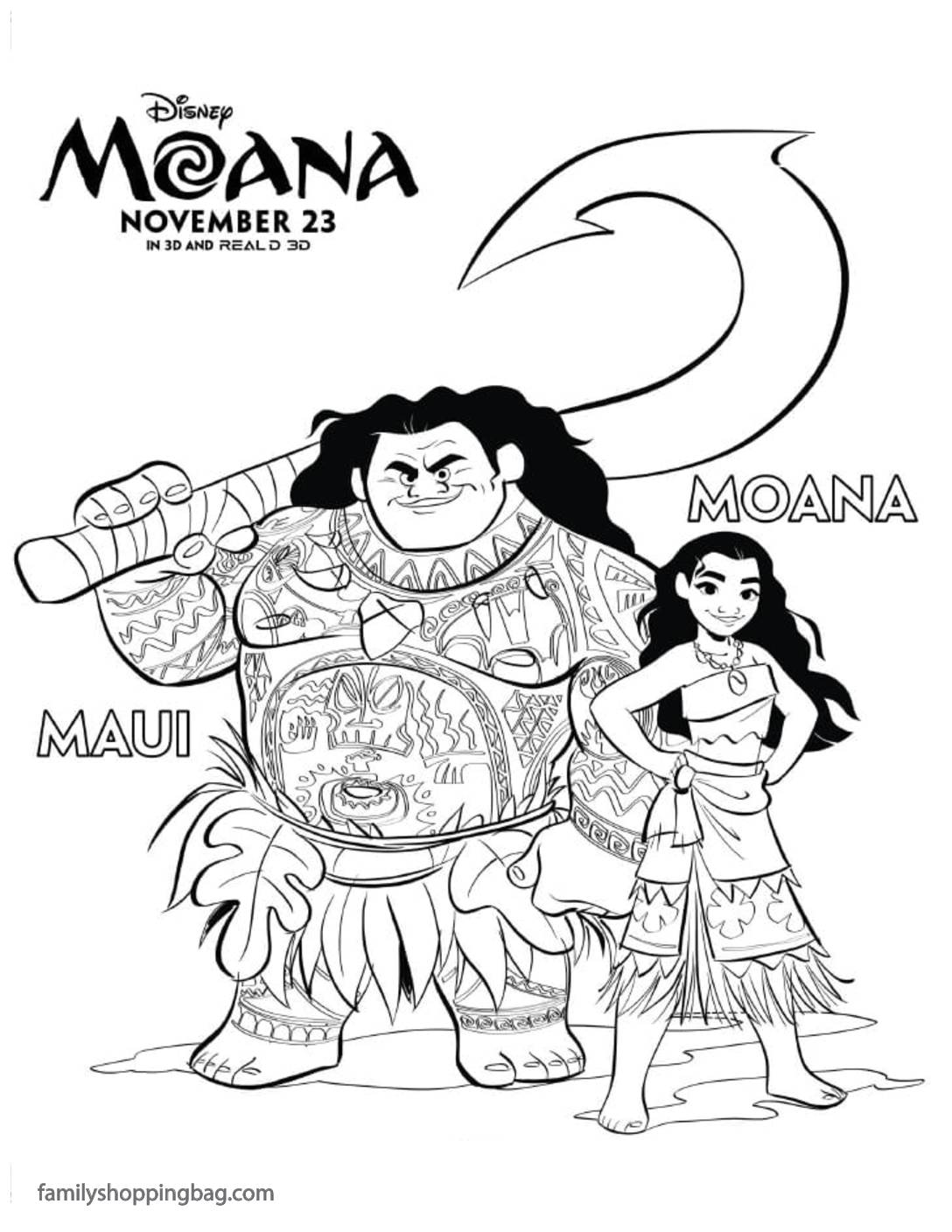 Coloring Page Moana  pdf