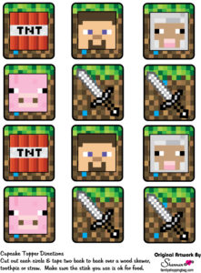 Minecraft Cupcake toppers
