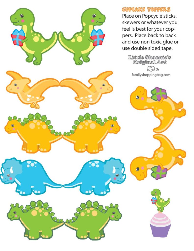 Cupcake Topper Dinosaur  pdf