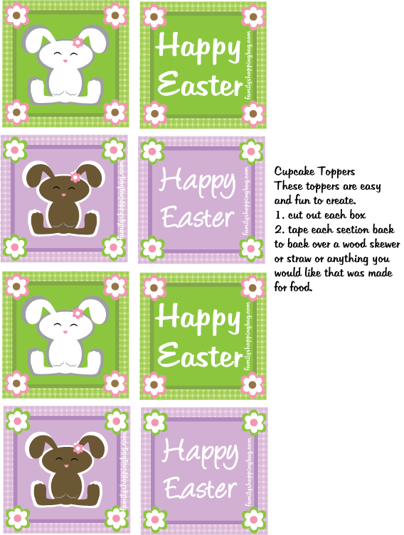 Cupcake Topper Easter Party Decorations