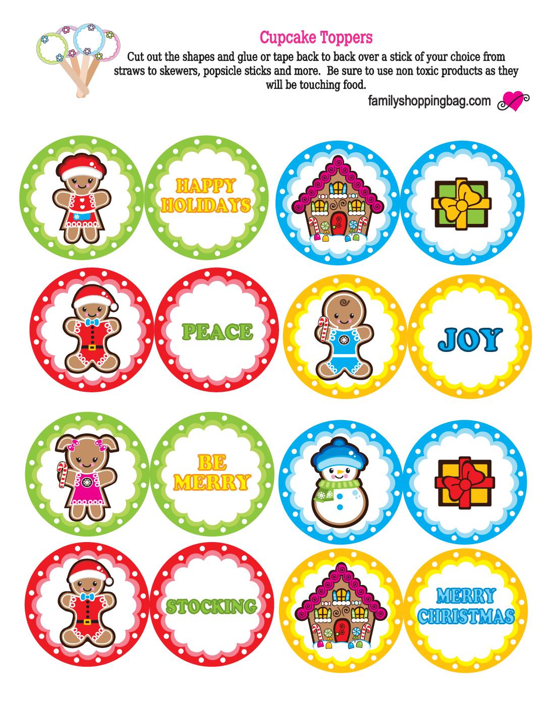Cupcake Toppers Christmas  pdf
