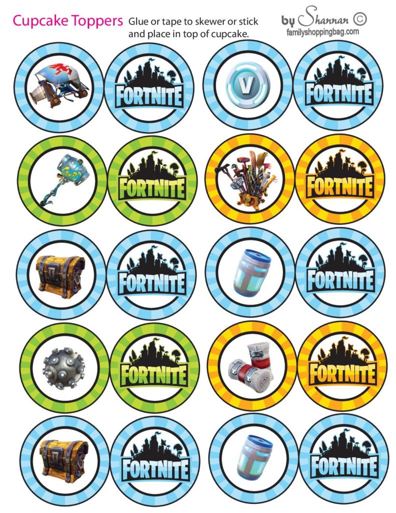 Cupcake Toppers Fortnite  pdf