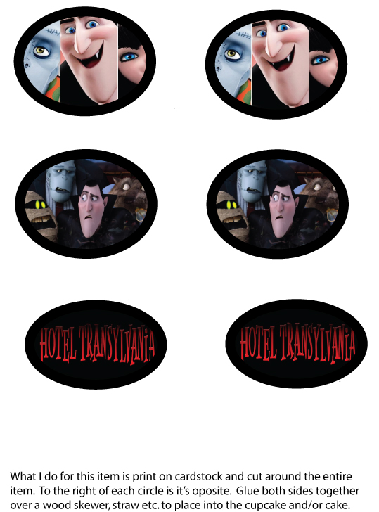 Cupcake Toppers Hotel Transylvania Party Decorations