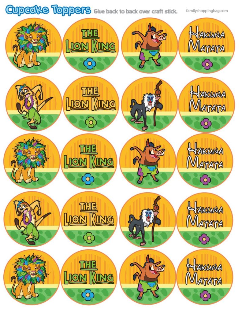 Cupcake Toppers Lion King  pdf
