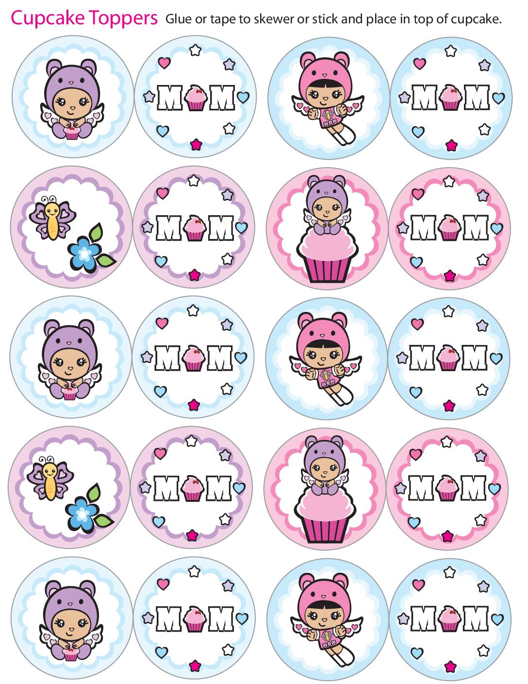 Cupcake Toppers Mothers Day Cupcake Wrappers