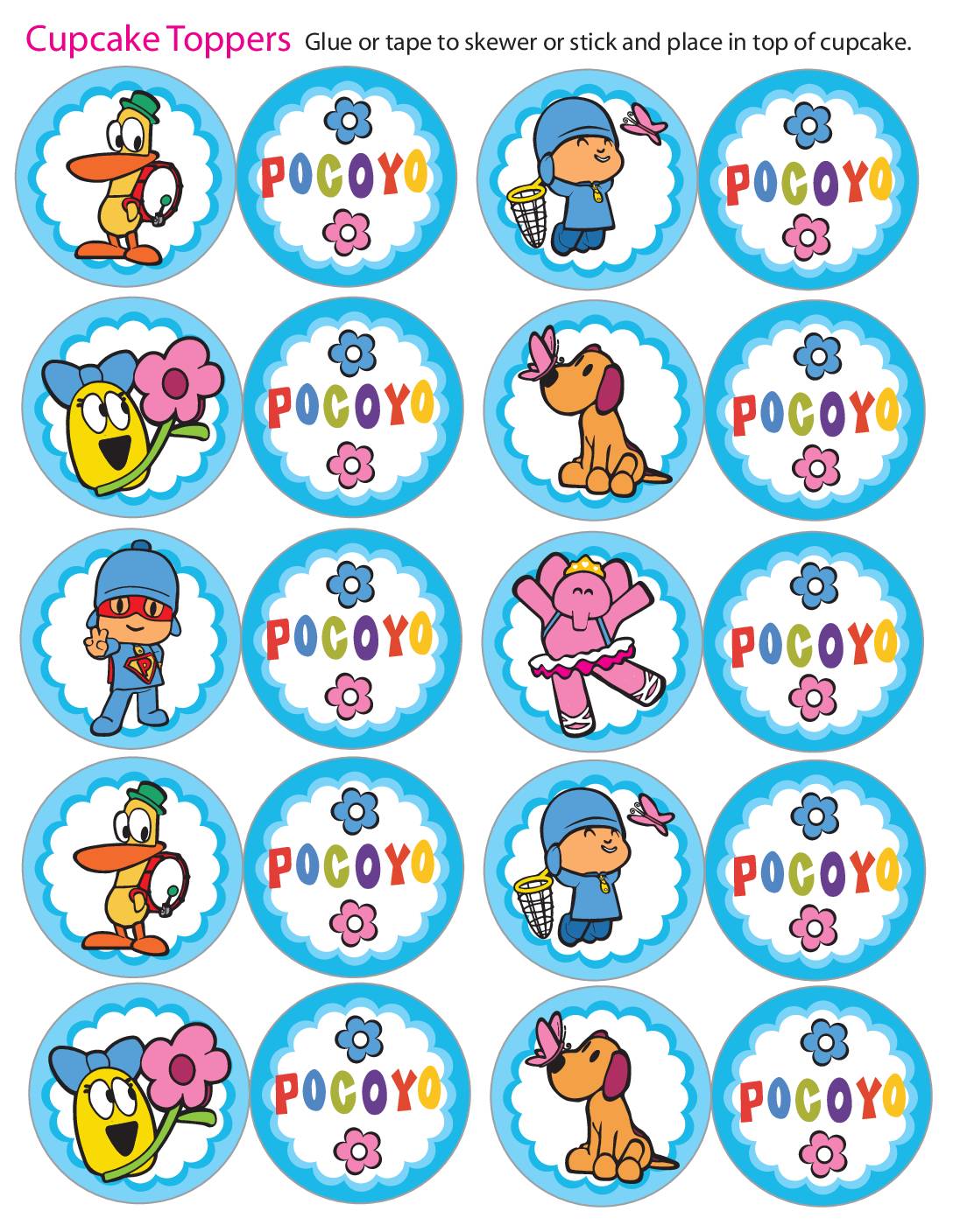 Cupcake Toppers Pocoyo Cupcake Wrappers