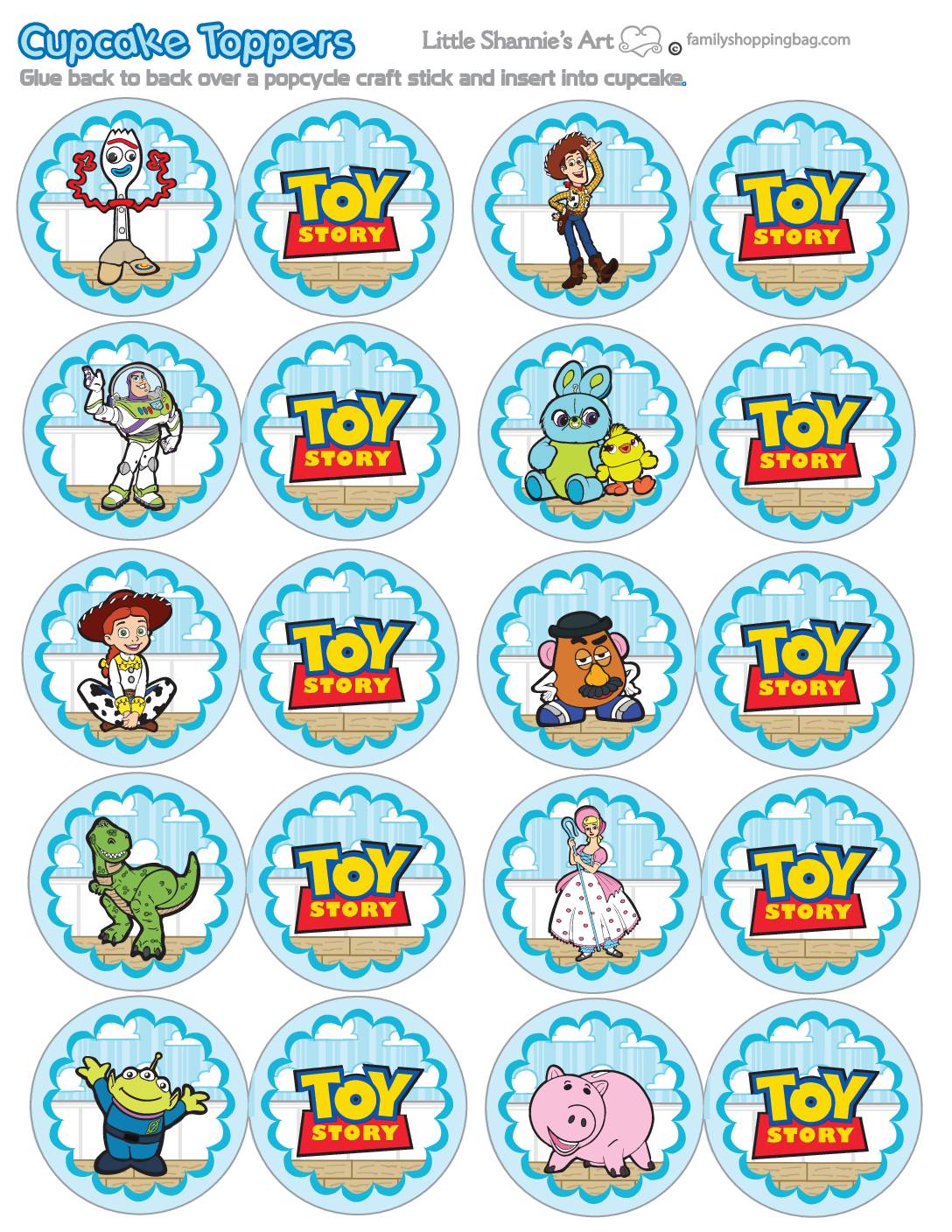 Cupcake Toppers Toy Story  pdf