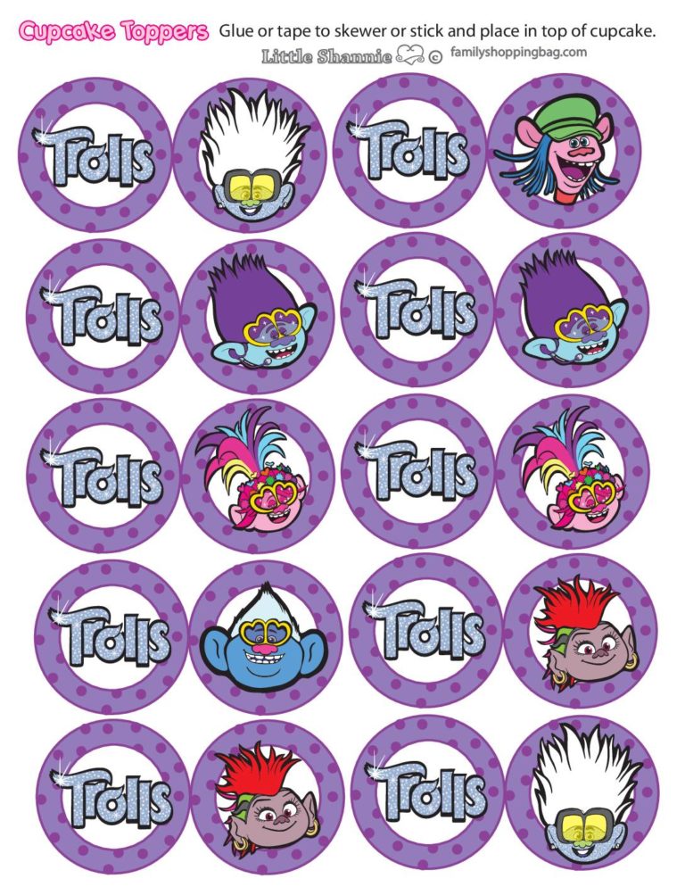 Cupcake Wrappers Girls Trolls