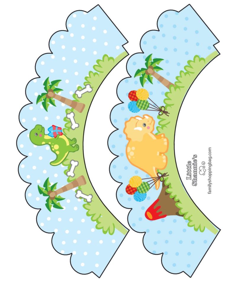 Cupcake Wrapper Dinosaur  pdf