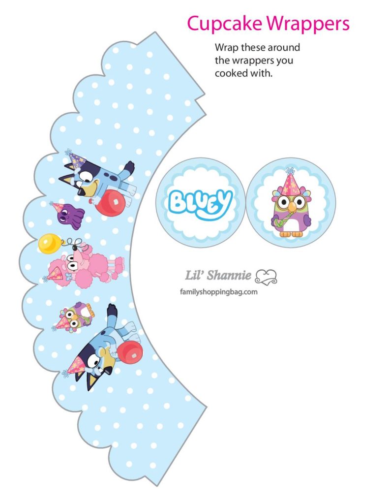 Cupcake Wrappers  Bluey  pdf