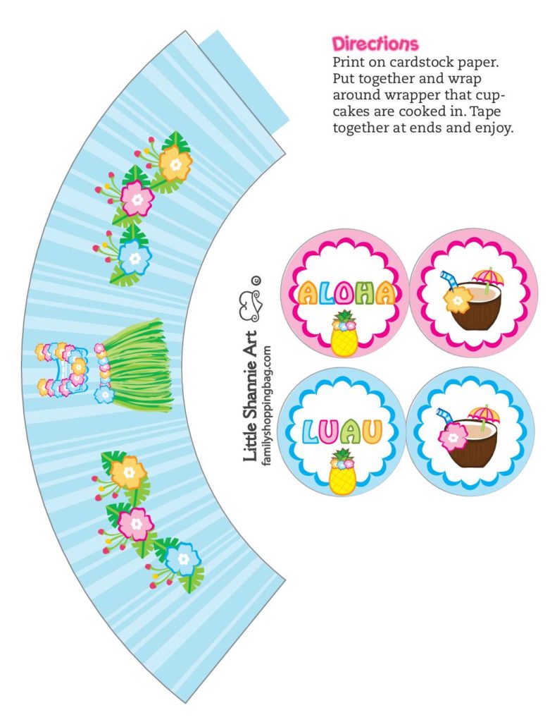Cupcake Wrappers  Luau  pdf