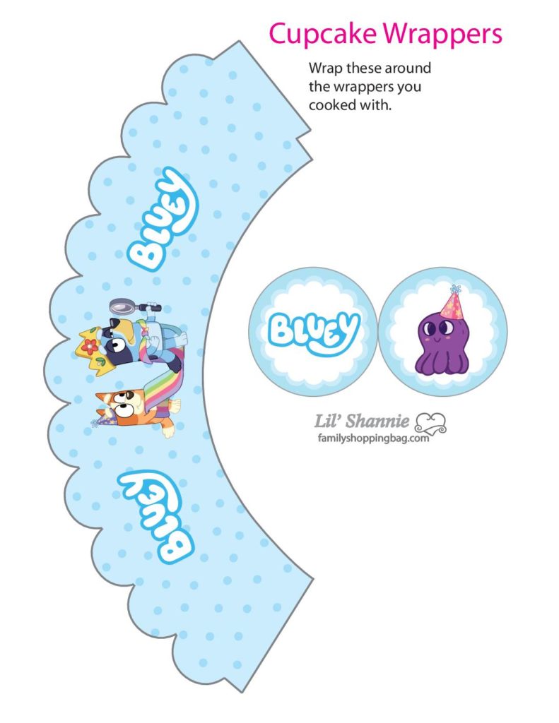 Cupcake Wrappers Bluey  pdf