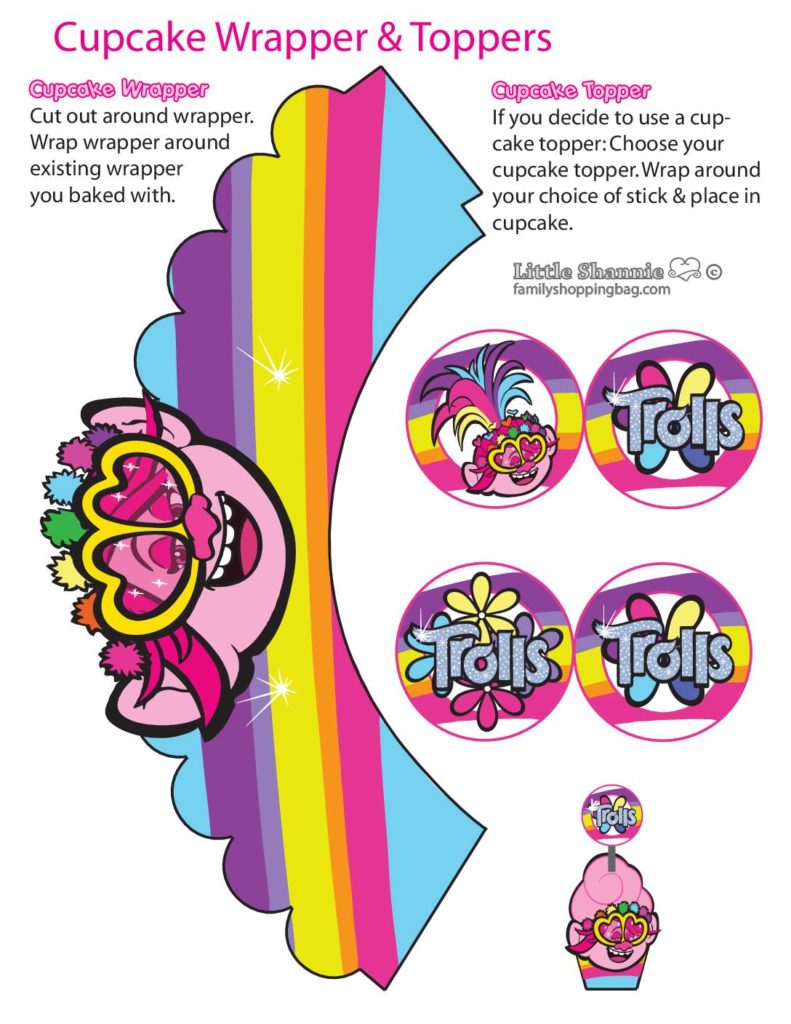 Cupcake Wrappers Girls Trolls  pdf