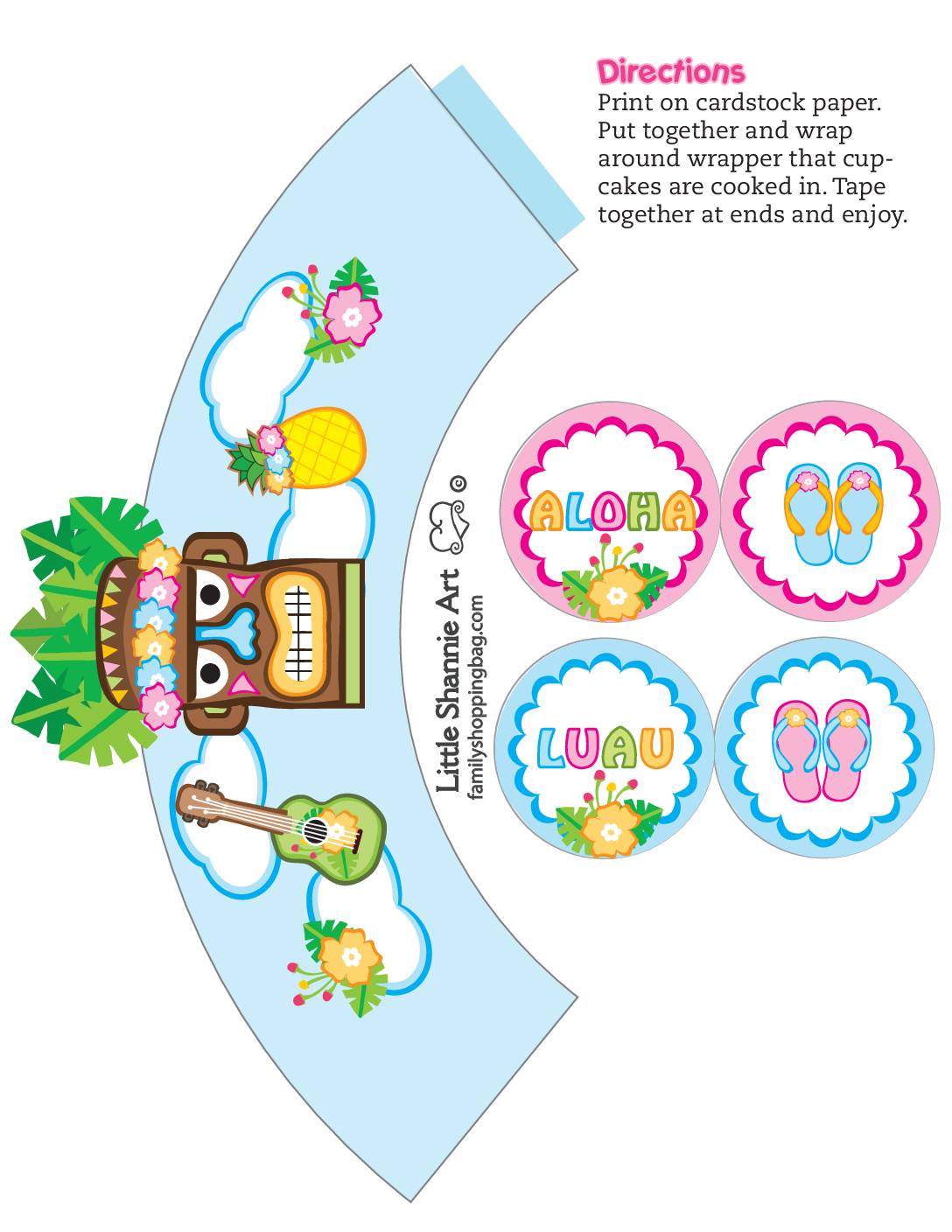 Cupcake Wrappers Luau  pdf