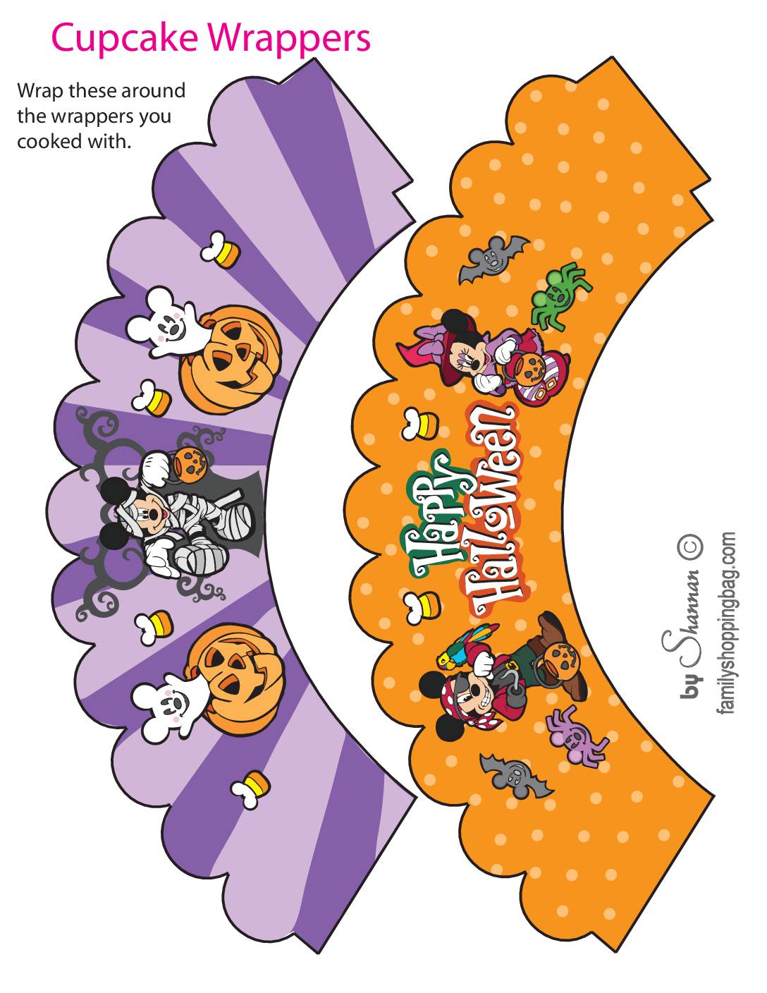Cupcake Wrappers Mickey Halloween