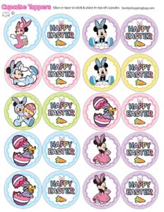 Cupcake Toppers Mickey Mouse Easter