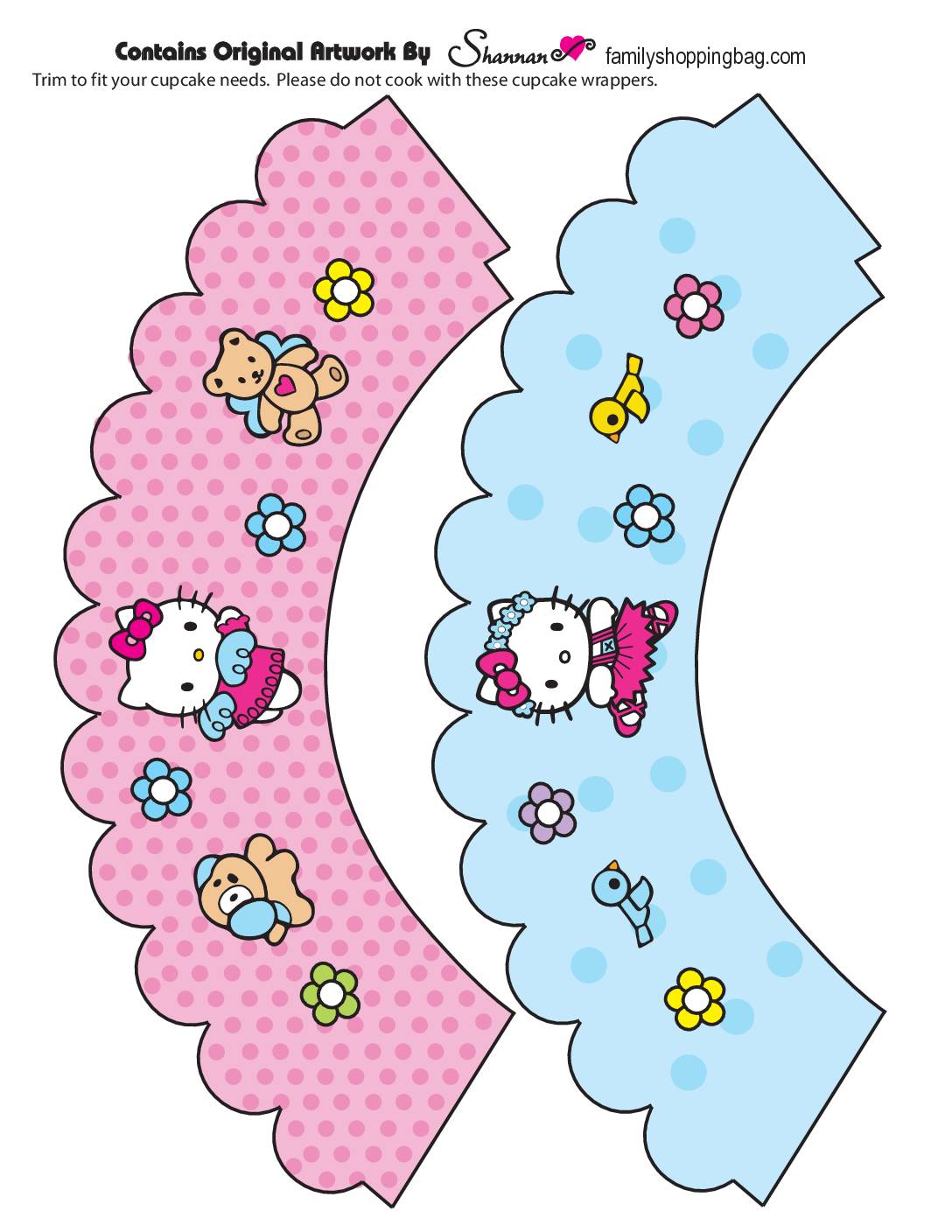 Hello Kitty Cupcake Wraps Cupcake Wrappers