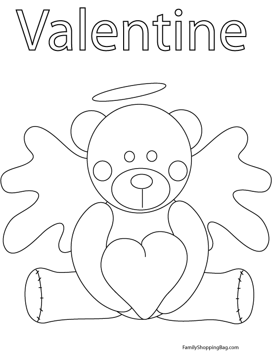 Cupid Bear Coloring Pages