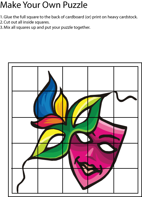 Cut and Play Mask Puzzle